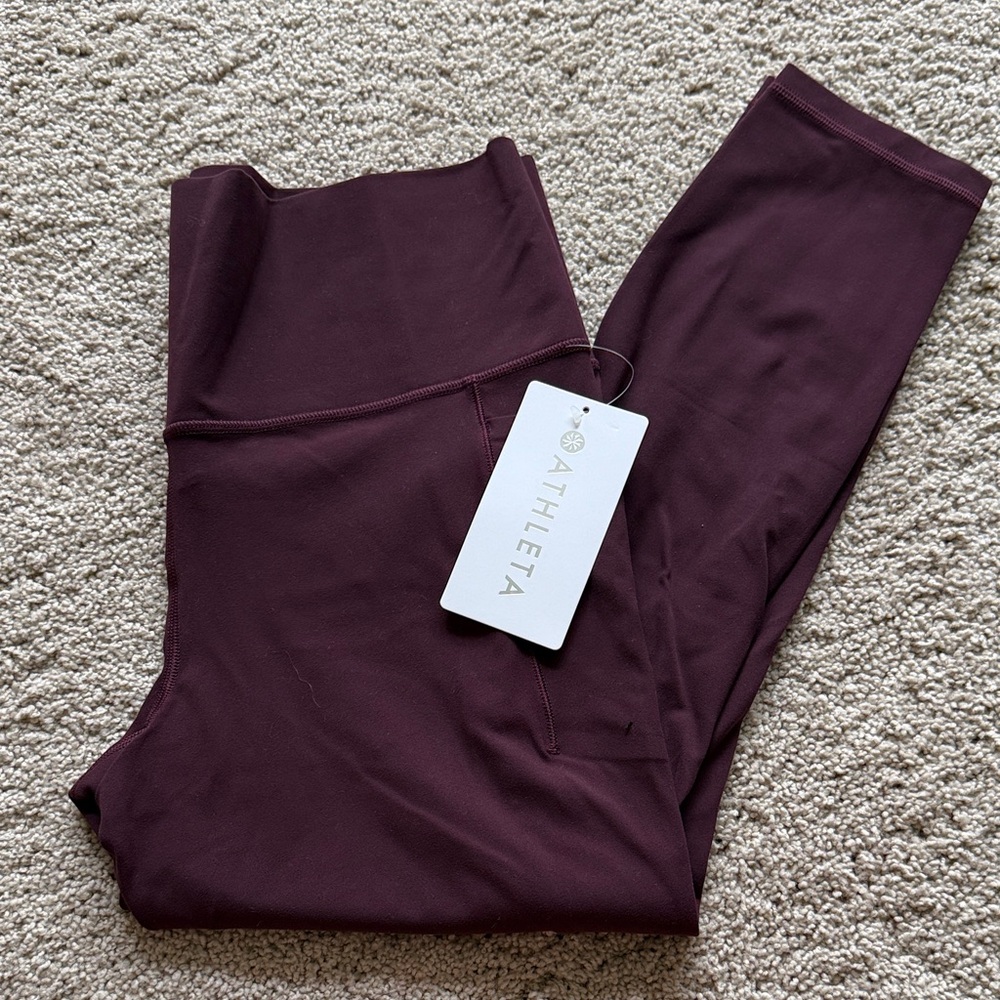Athleta Salutation Stash Tight - Spiced Cabernet
